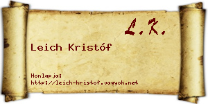 Leich Kristóf névjegykártya